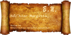 Böhler Margitta névjegykártya